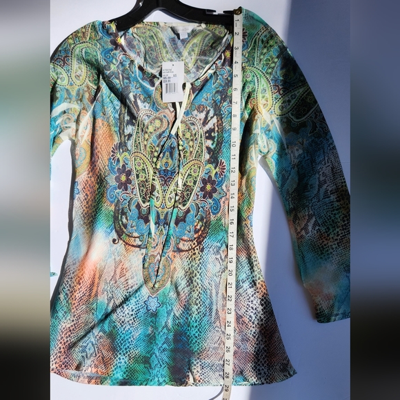 Harlow Zee | Boho Sheer Top | Women's XS | Multicolor | NWT - Picture 7 of 7